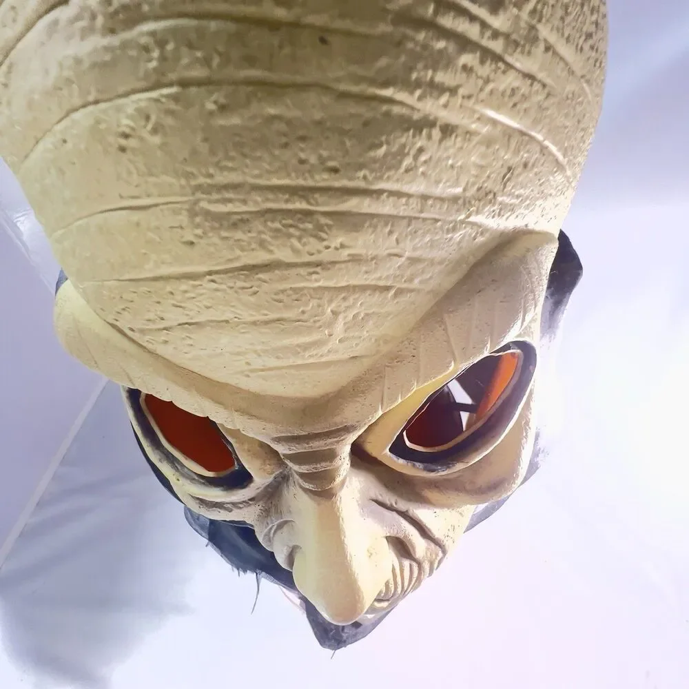 Easter Unlimited Green Space Alien Martian Full Head Latex Mask with Neck Cape